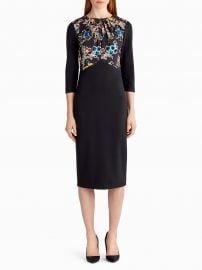 Ponte Floral Long Sleeve Day Dress by Jason Wu at Orchard Mile